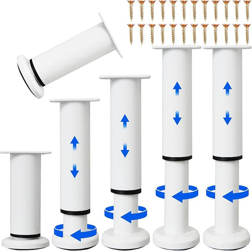 6 PCS Adjustable Furniture Couch Cabinet Legs 4.72-7.48 Inch, Heavy Duty by Olldag