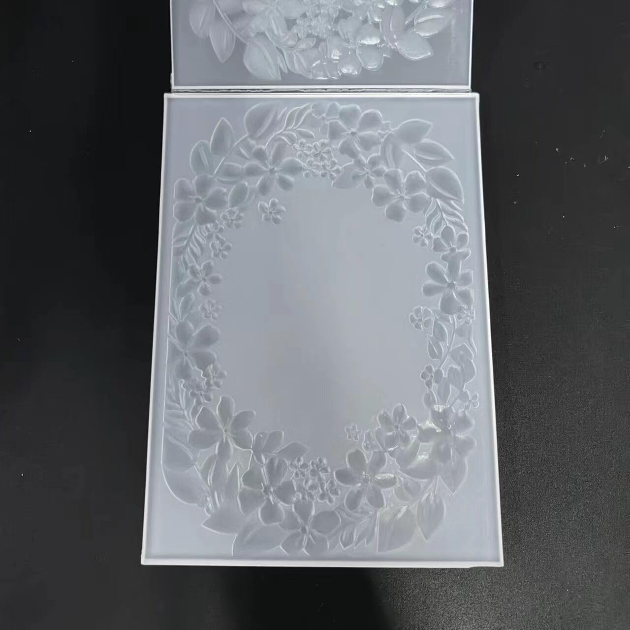 NZJ 3D Texured Flower Frame Background Plastic Embossing Folders for Card Making Scrapbooking and Other Paper Crafts
