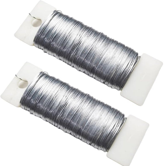 76Yards 26Gauge Silver Metal Floral Wire Flexible Paddle Florist Garden Wire for Flower Arrangement,Crafts,Christmas Wreaths Tree,Garland.