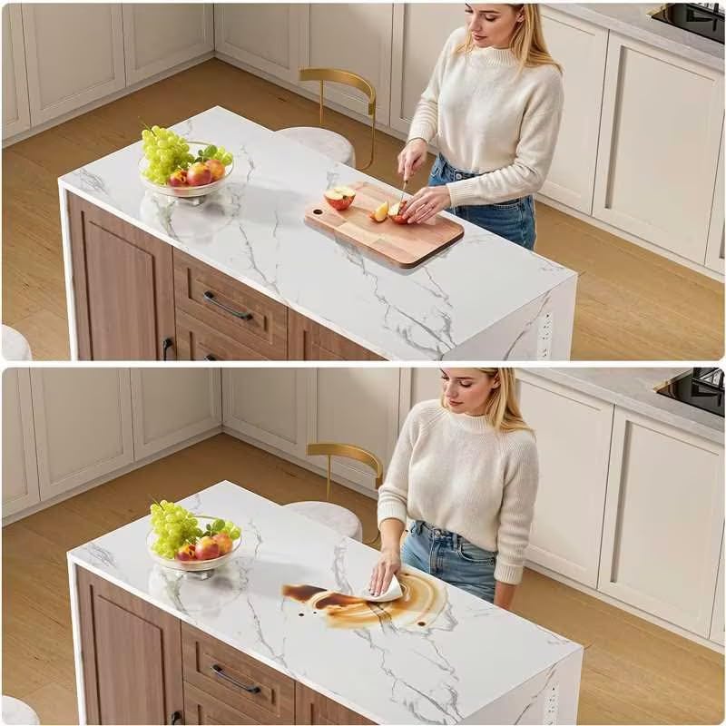 ONBRILL Kitchen Island with 2 Storage Cabinets & 4 Drawers - Image 7
