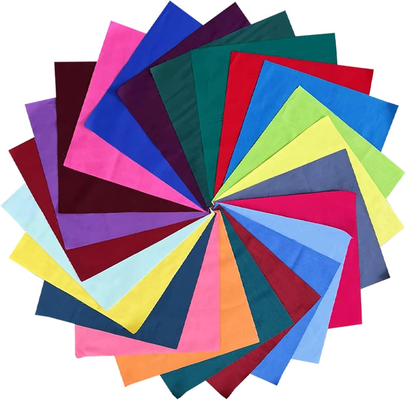 HANPATQUI 50PCS 5 x 5 inch Solid 100% Cotton Fat Quarters Fabric for Sewing and Quilting Bundles Precut Fabric Square for DIY Craft Patchwork