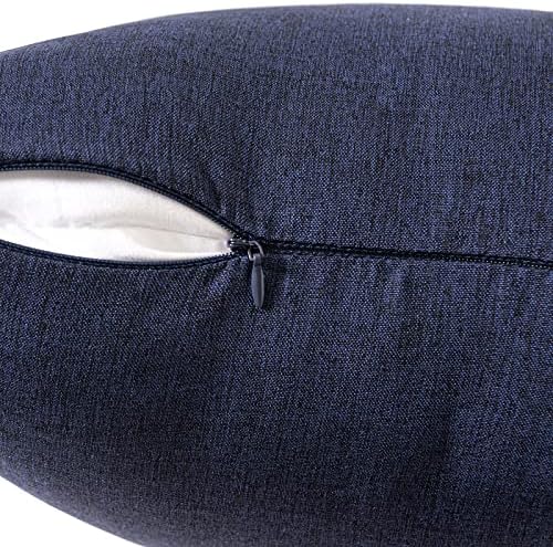 MIULEE Decorative Outdoor Pillow Covers Euro Waterproof 24x24 Navy - Image 4