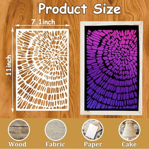 8 Pcs Abstract Texture Brick Stencils - Image 2