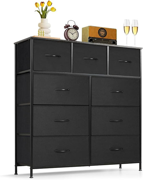 9-Drawer Dresser for Bedroom, Anti-Tip Tall Storage Organizer Chest of Drawers by SageNest