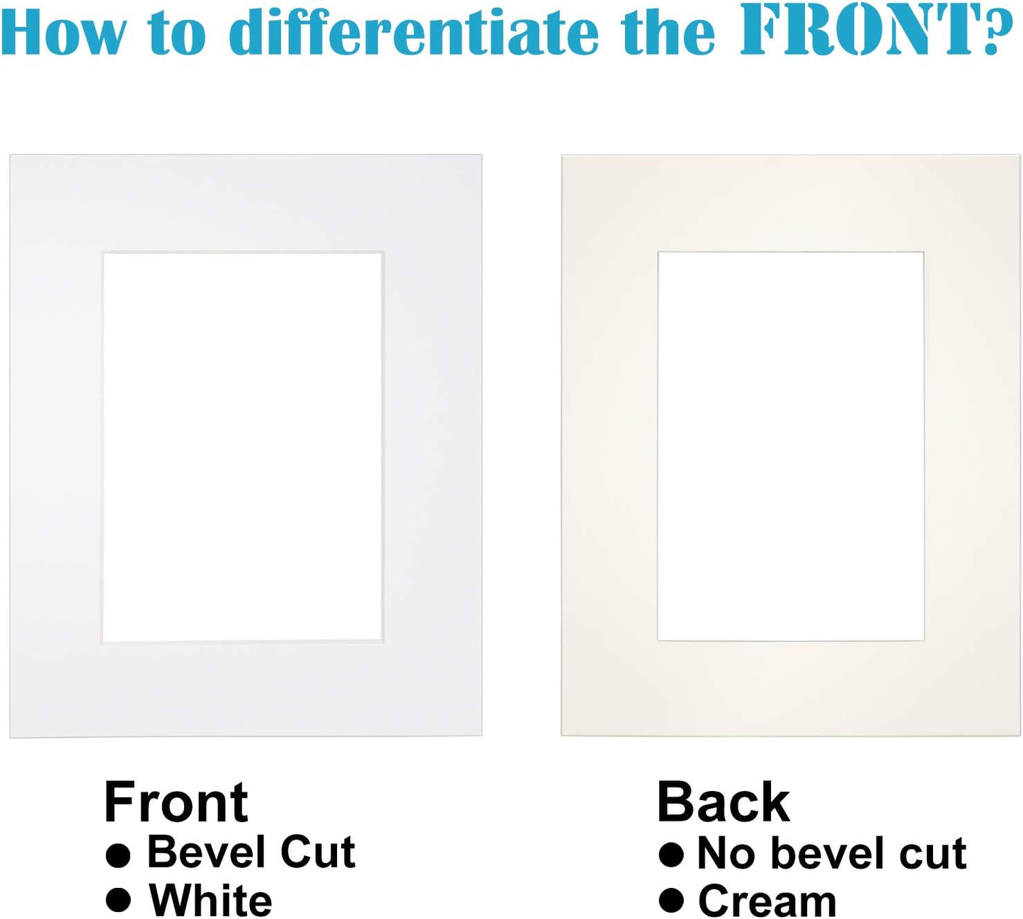 Egofine 6x8 White Picture Mats, Frame Mattes for 4x6 Pictures, Acid Free, 1.2mm Thickness, with Core Bevel Cut - Pack of 14