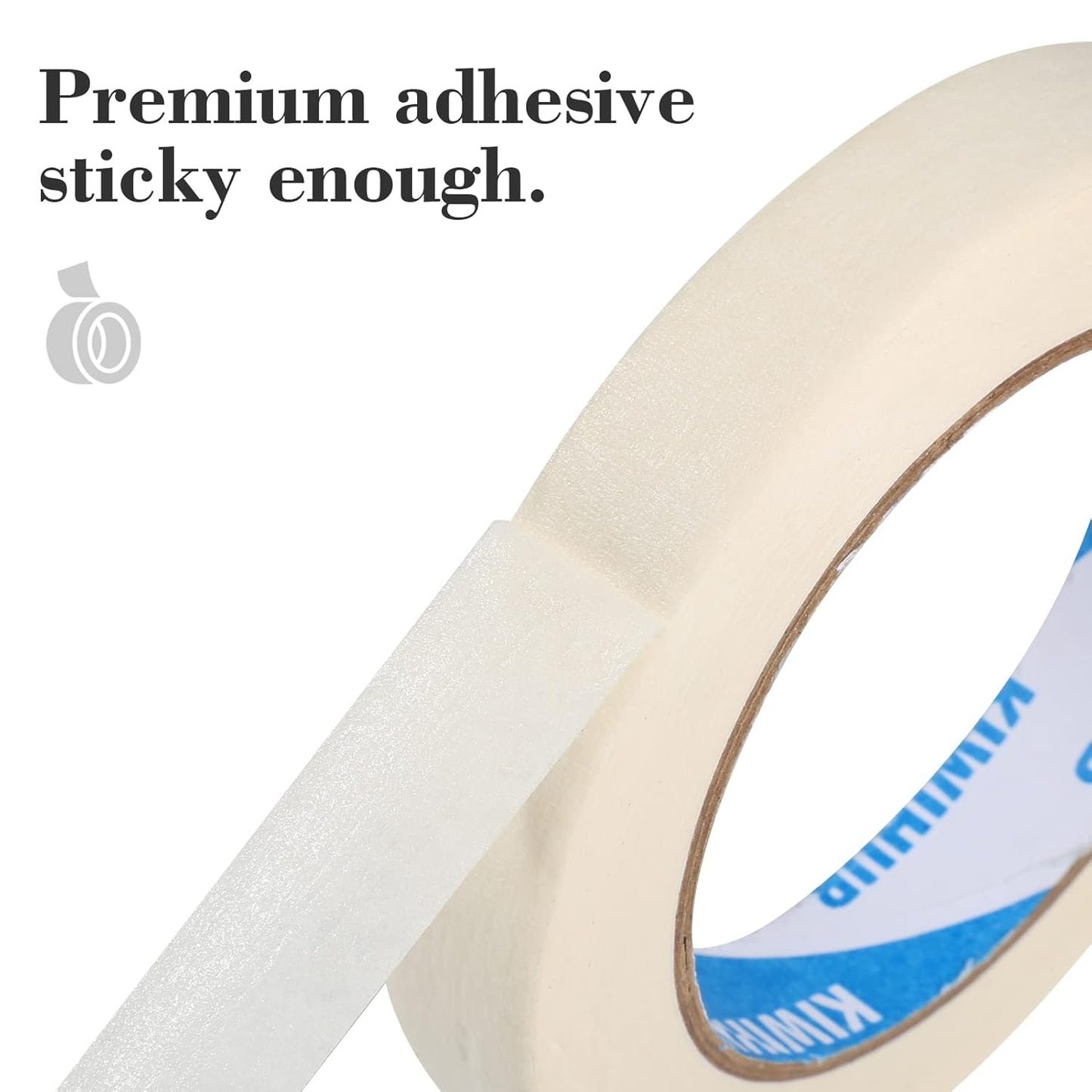 White Painters Tape,1" x 60 Yards x 5 Rolls (300 Yards Total) - Medium Adhesive Masking Tape for Painting,Labeling,DIY Crafting,Decoration and School Projects