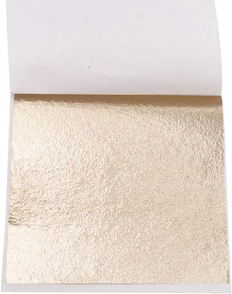 KINNO Gold Leaf Sheets for Art, 100 Sheets Antique Gold Foil for Home, Wall, Frame, Ceiling, Furniture Decoration, 3.15 by 3.35 Inches