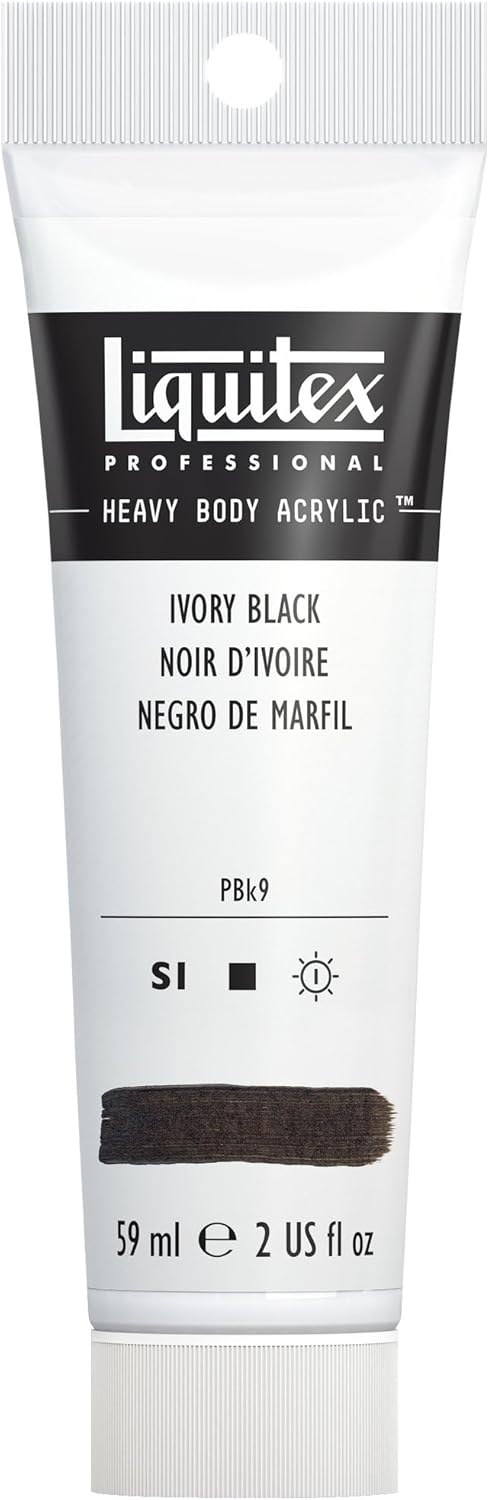 Liquitex Professional Heavy Body Acrylic Paint, 2-oz (59ml) Tube, Ivory Black