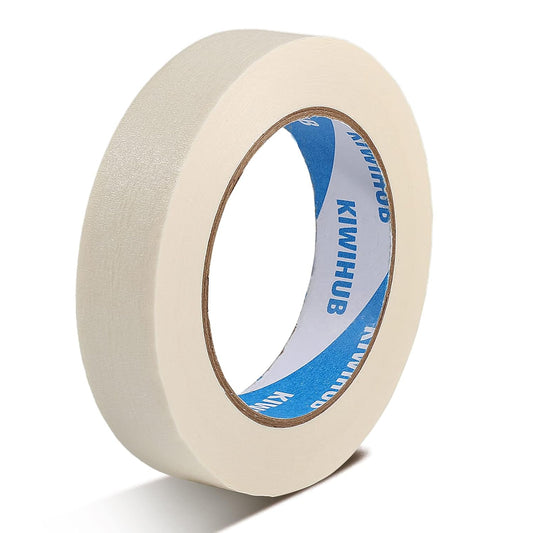 Beige White Painters Tape,1 inch x 60 Yards - Medium Adhesive White Masking Tape for Painting,Labeling,DIY Crafting, Decoration and School Projects