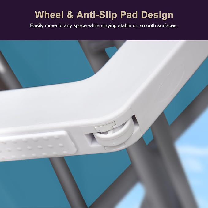 PURPLE LEAF Patio Chaise Lounge Chair Outside Aluminum Plastic Stackable - Image 6