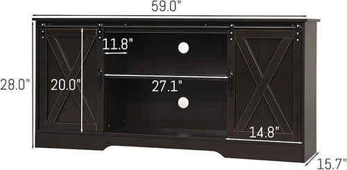 4 EVER WINNER 59" Farmhouse TV Stand, TV Entertainment Center - Image 2