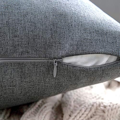 MIULEE Decorative Outdoor Pillow Covers Waterproof 16x16 Dark Grey - Image 3
