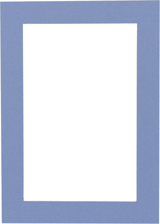 8x10 Mat Bevel Cut for 6x8 Photos - Acid Free Brittany Blue Precut Matboard With Backing Board and Crystal Clear, Self Seal Photo Mat Bag - For Pictures, Photos, Framing - 4-ply Thickness