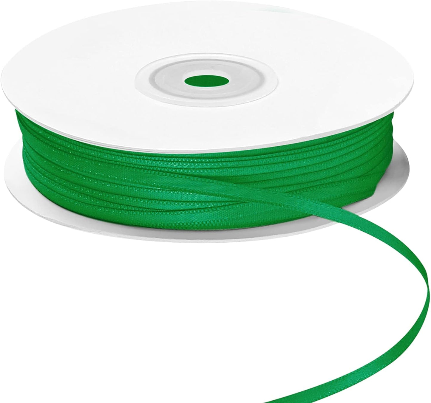 LIUYAXI Green Double Faced Satin Ribbon, 1/8" X Continuous 100 Yards, Thin Ribbons Perfect for Gift Wrapping Wedding Invitation Card Hair Bows Tag Floral Arrangement DIY Craft