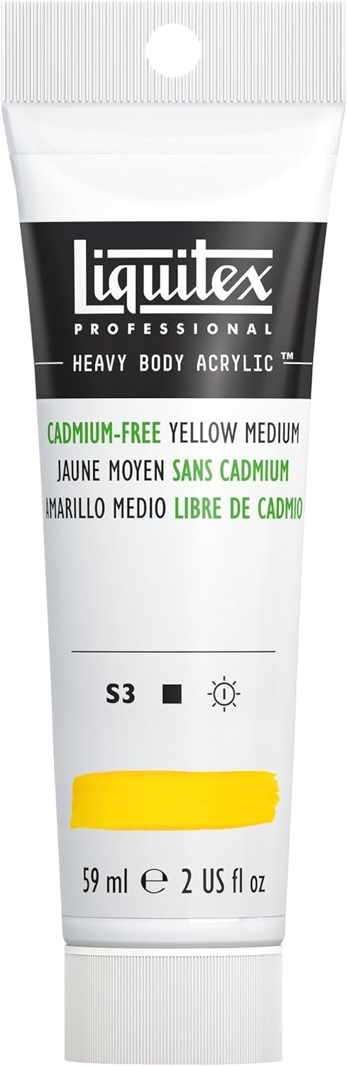 Liquitex Professional Heavy Body Acrylic Paint, 2-oz (59ml) Tube, Cadmium Free Yellow Medium