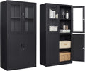 71”H Display Cabinet with Adjustable Shelves, 4 Door Display Cabinets with by AFAIF