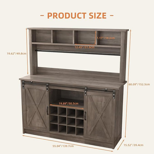 4ever2buy Farmhouse Coffee Bar Cabinet - Image 2