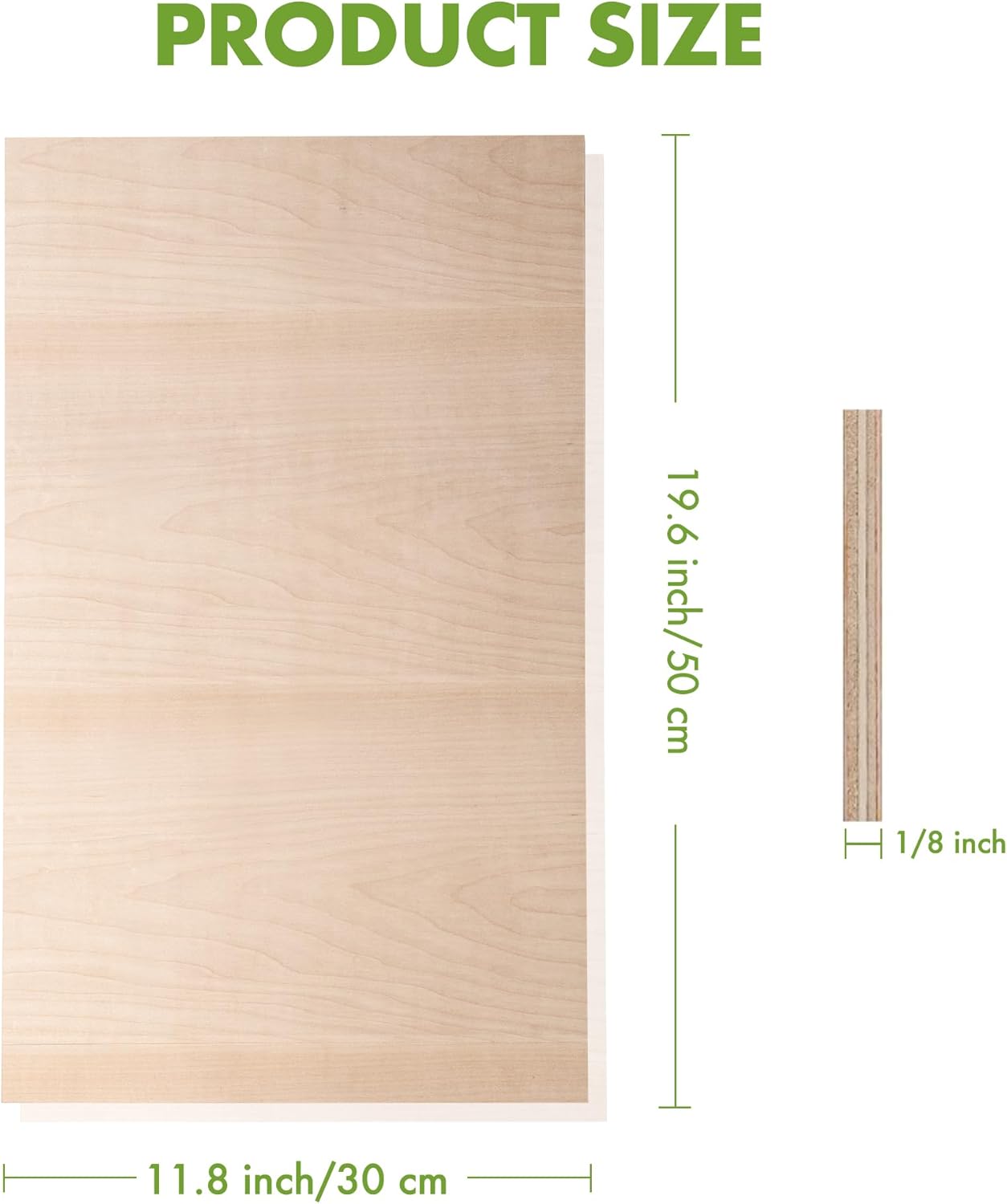 ROBOTIME 3mm Plywood 6 Pcs, 1/8 Maple Plywood for Laser Cutting & Engraving, Thin Maple Boards 12"x20" Crafting Wood Sheets