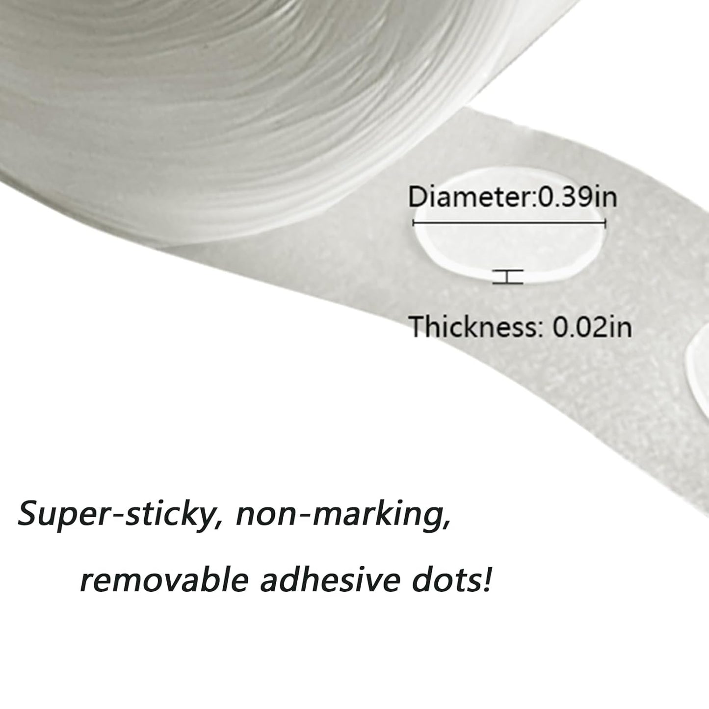Two-Sided Adhesive Dots for Crafts, Balloons, Holiday Party Decorations, Clean Removable Non-Marking (300, Diameter :0.4IN)