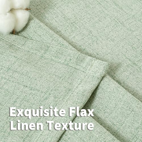 YoungsTex Sage Green Linen Curtains 63 Inch Length - Image 4