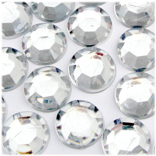 The Crafts Outlet 72pc Loose Flatback Acrylic Rhinestones Round 20mm - Flatback Crystal Clear