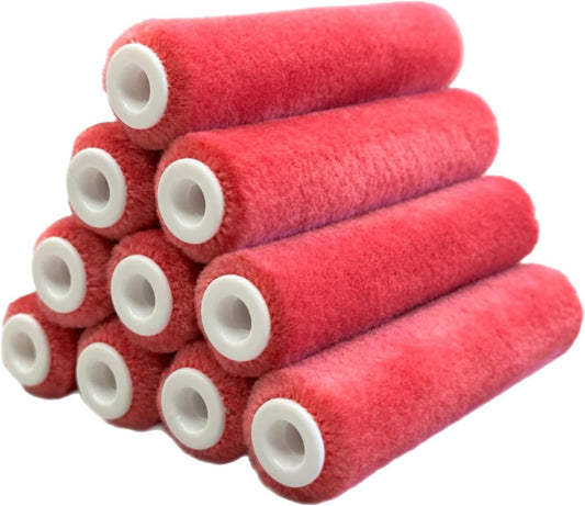Premium 4-Inch Mohair Mini Paint Roller Covers - 10-Pack, Lint-Free & Shed-Resistant for Smooth Finishes – Ideal for Cabinets, Trim & Doors – Works with All Paints & Stains (10-Pack)