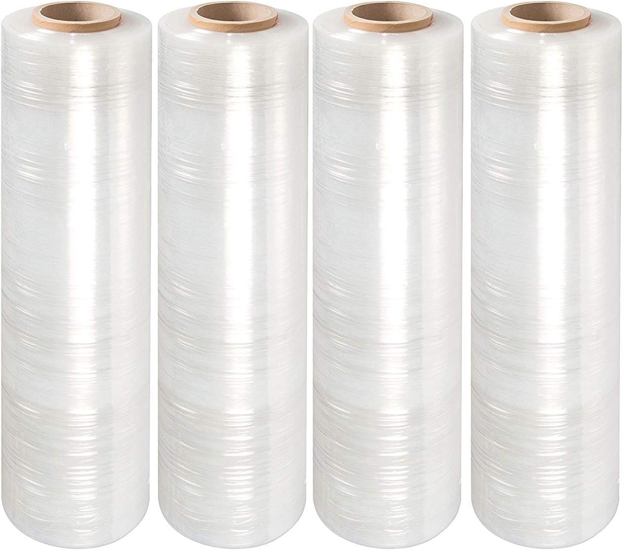 PackageZoom 16 Rolls 15" x 1500 Ft Stretch Wrap Heavy Duty, 55 Gauge High Performance Stretch Film Replaces 80 Gauge Low Films, Clear Hand Stretch Wrap