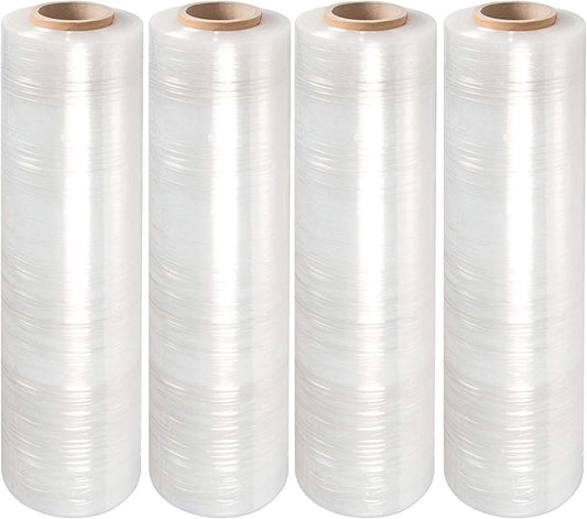 PackageZoom 16 Rolls 15" x 1500 Ft Stretch Wrap Heavy Duty, 55 Gauge High Performance Stretch Film Replaces 80 Gauge Low Films, Clear Hand Stretch Wrap