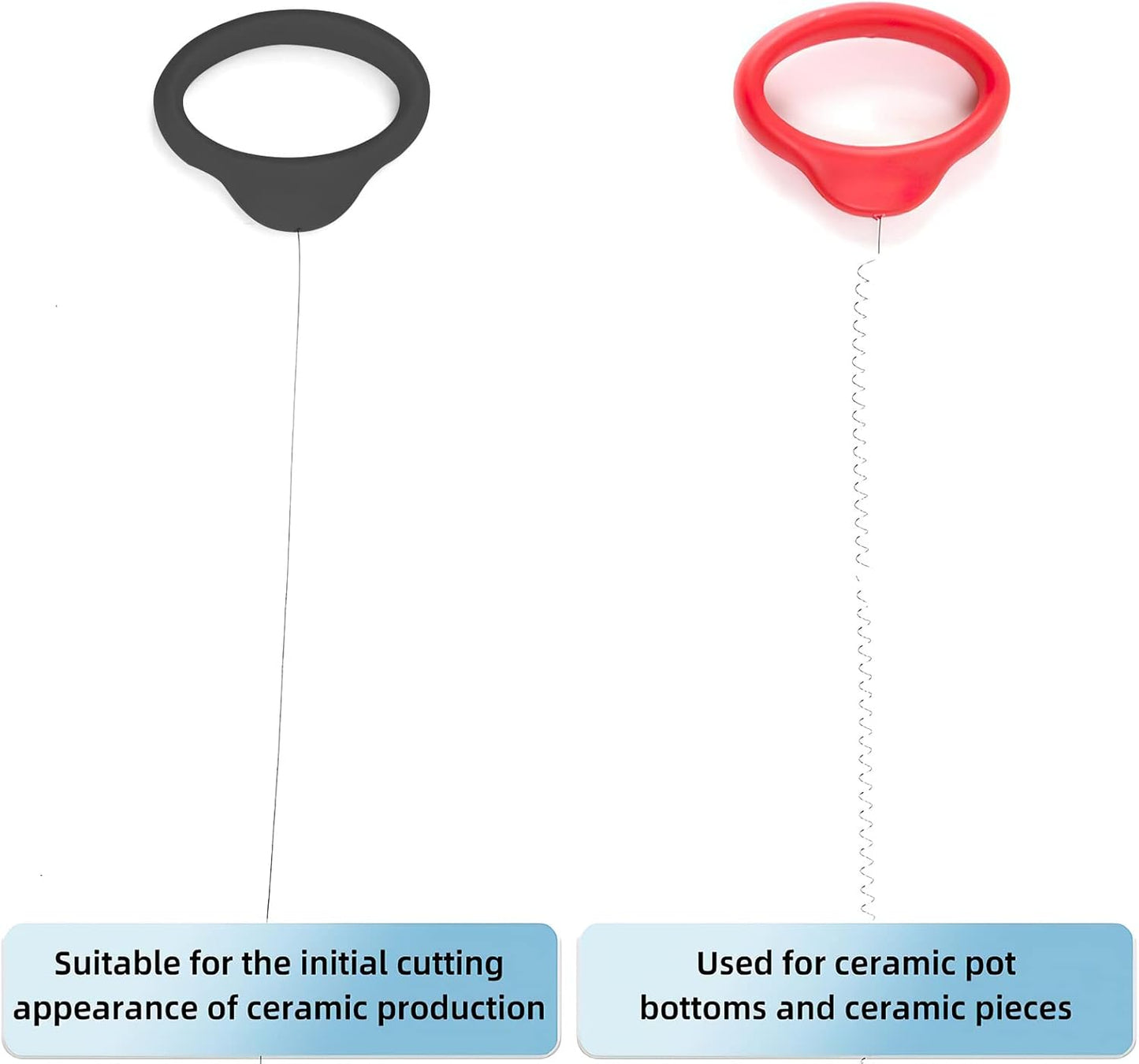 Pottery Wire Tool, Black and Red Handle Standard Clay Wire Cutter for Pottery Wheel and Clay Artists, Pottery Wire Tool Widely Used in Pottery Wheel and Clay Cutting Sculpting Pottery Wire Tools