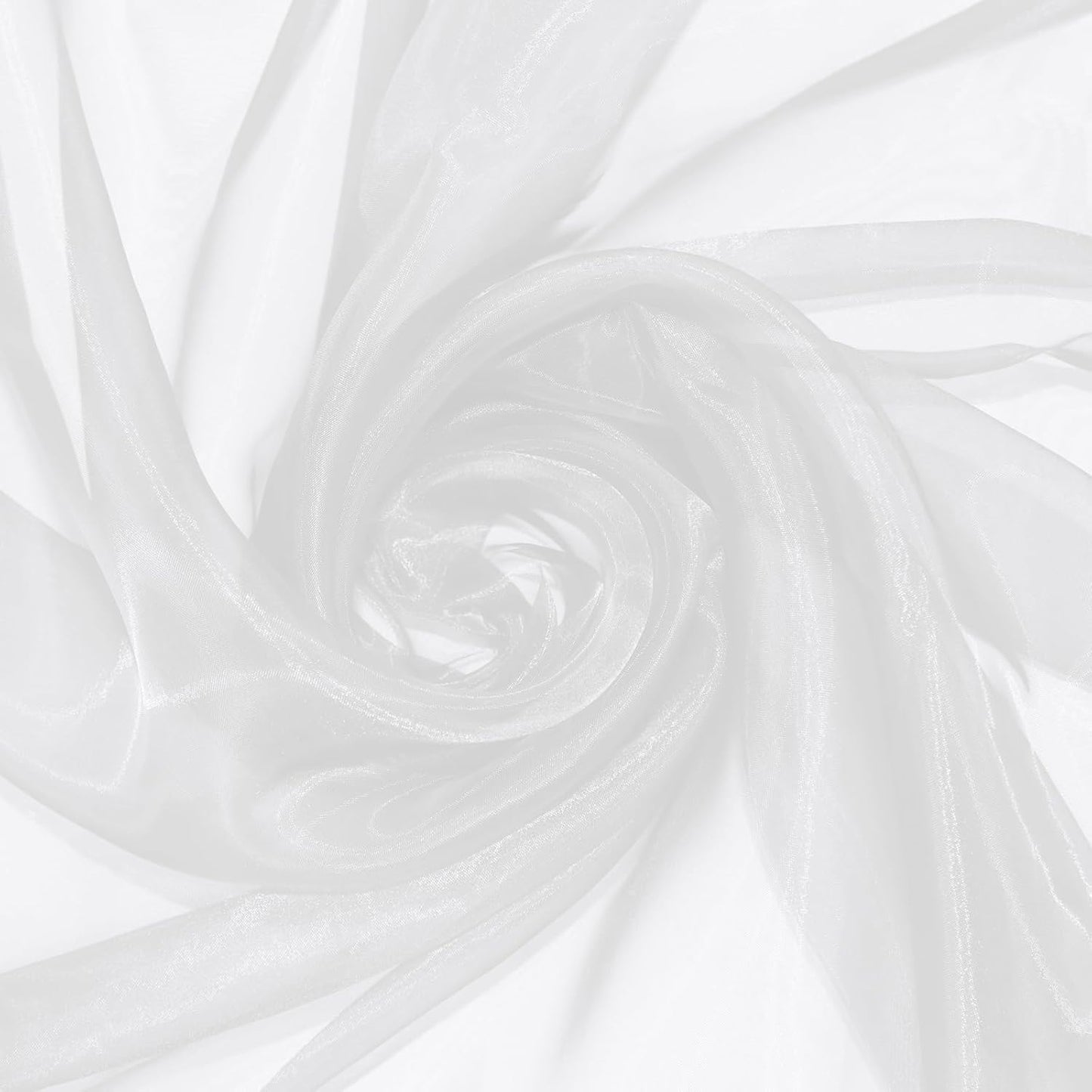 P Pothuiny Sheer Organza Fabric by The Yard, 1 Yard x 60 Inch Wide Bridal White Organza Tulle Fabric Roll Shiny Gauze Fashion Dress Sewing Craft for Wedding Party Decorations Backdrop