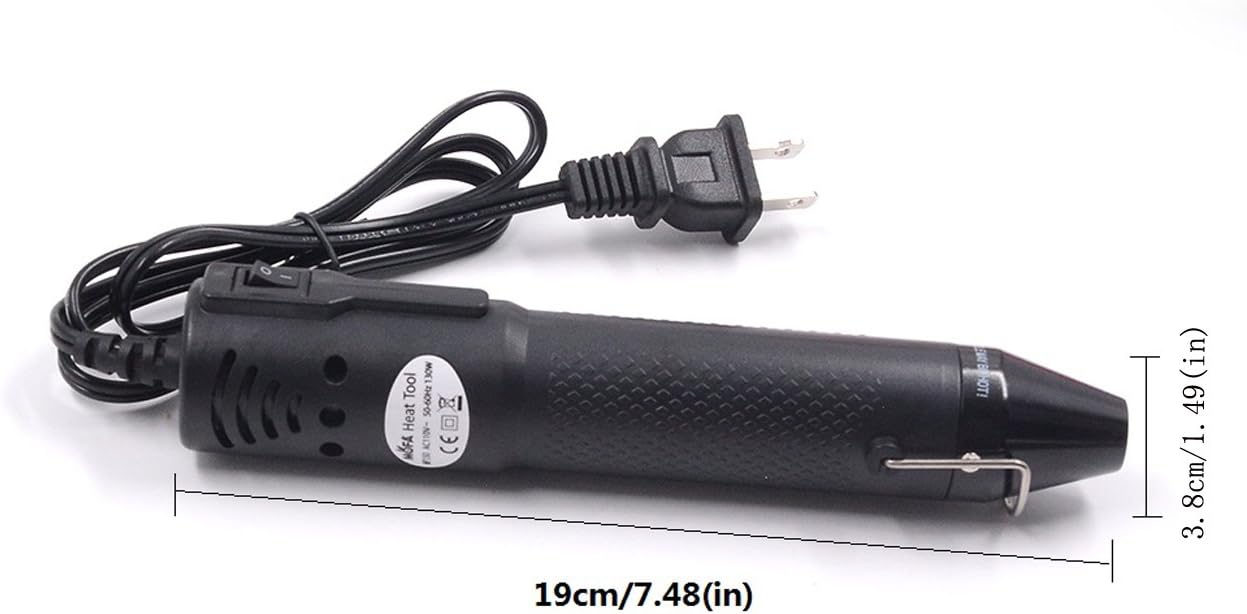 mofa Embossing Heat Pen,Mini Heat Gun,Hot Air Pen Tools Shrink Pen with Stand For DIY Embossing And Drying Paint Multi-Purpose Electric Heating Nozzle 150W 110V (Black,Black)