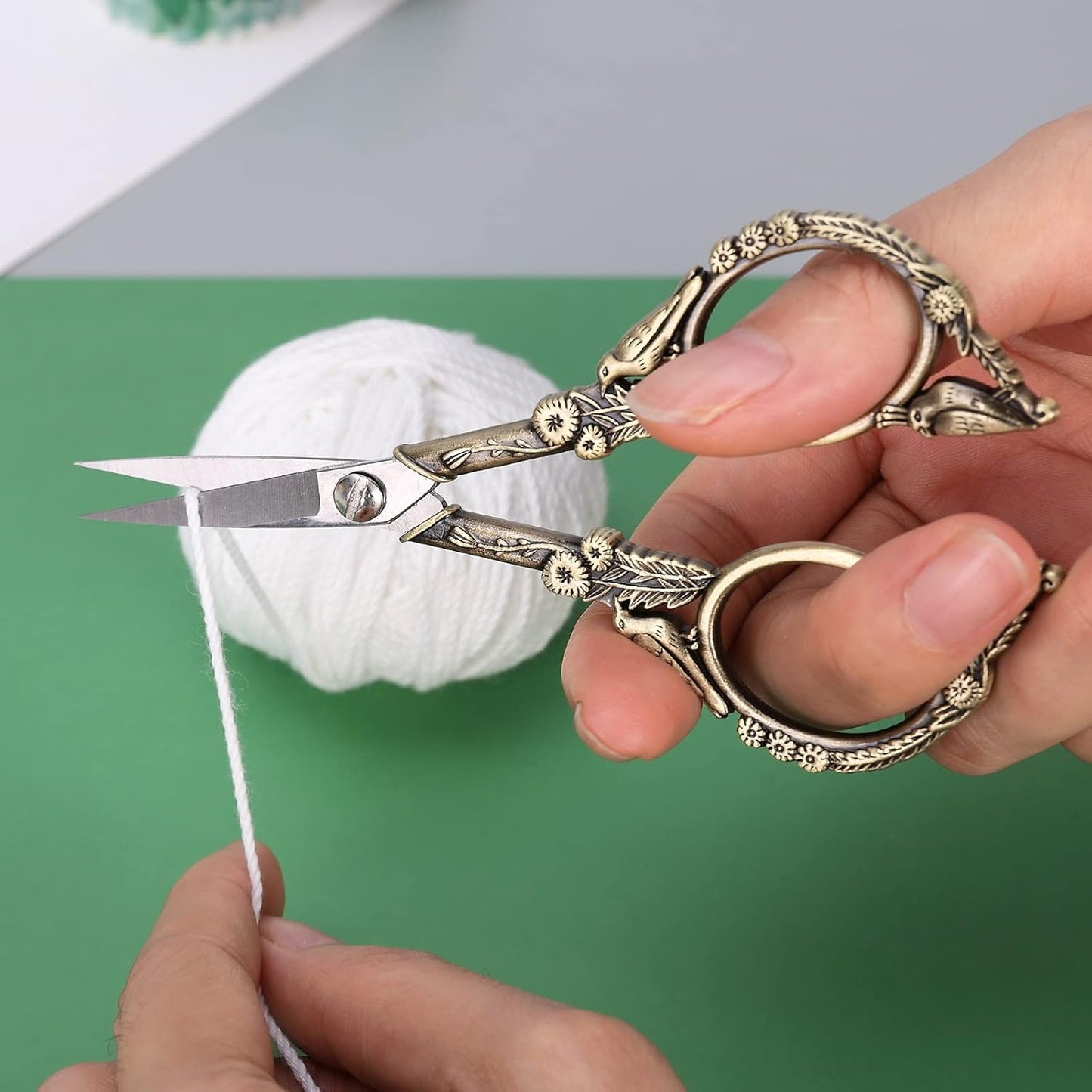 Precision Embroidery Scissors – 4.6in Vintage Classic Straight Pointed Shears, Sharp Stainless Steel Small Detail Thread Snips for Needle Craft, Sewing, Decoupage, Yarn, Fabric – with Pouch
