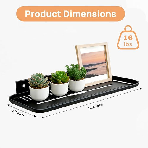 2pc Wall Mounted Floating Shelf, Self Adhesive Small Shelf, No Drill Shelves - Image 2