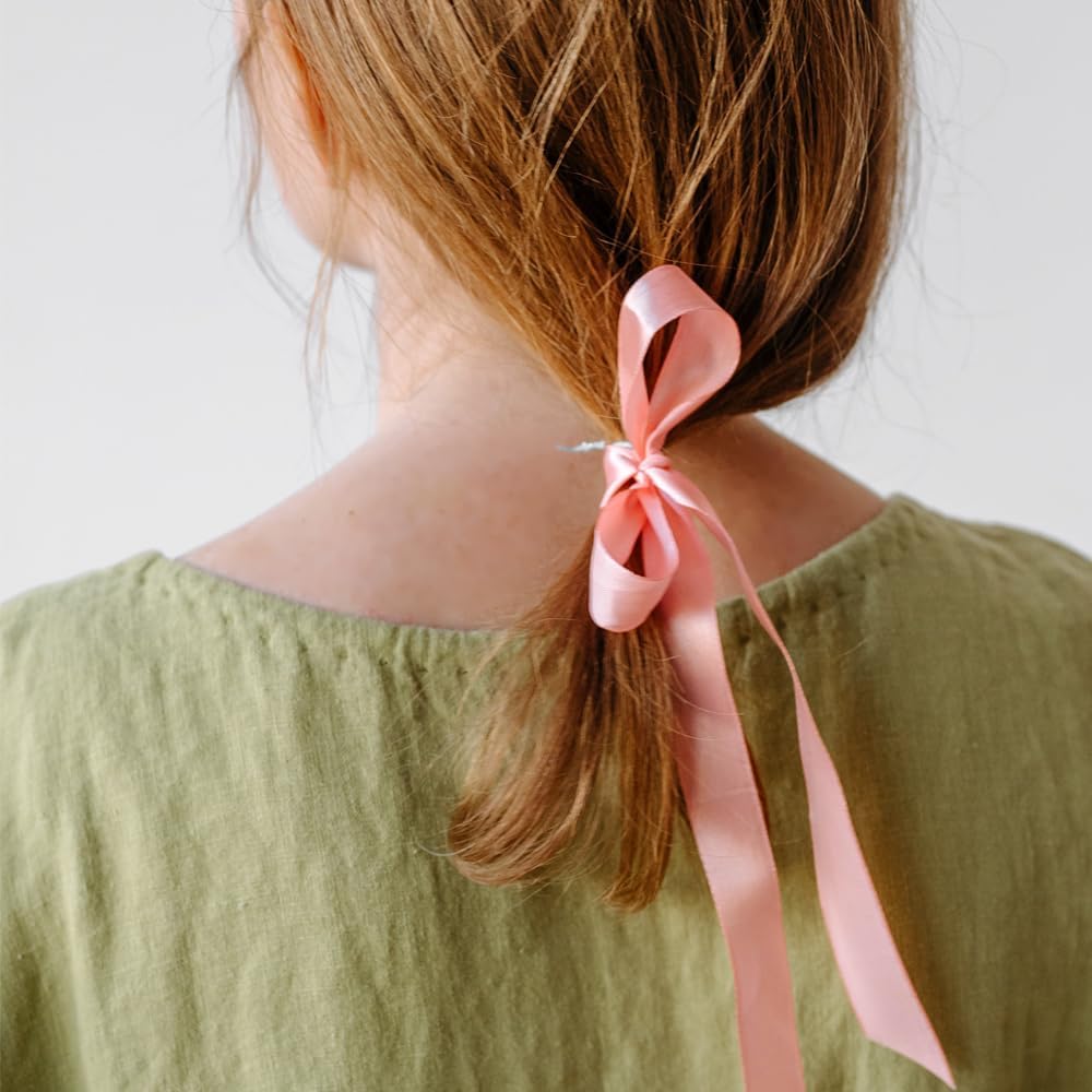5/8" Width x 50 Yards Satin Fabric Ribbon, Pink Ribbon Perfect for DIY Bows, Swags, Gift Wrapping, Craft, Flower Bouquet，Christmas and Party Decoration