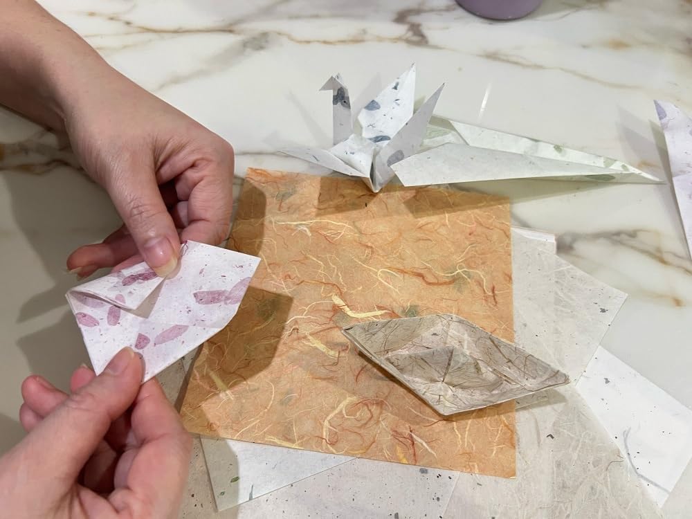 Natural Banana bark,leavse etc., 6 x 6 Inches Square Origami Paper Arts Folding Craft, Decoration Paper, Painting Square Folding Paper for DIY Crafts, 50 Sheets (Mixed Leaves,Banana Bark, etc, 6"x6")