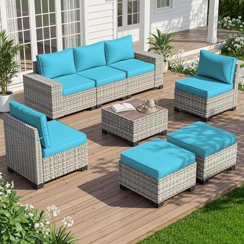 Outdoor Patio Furniture Set PE Wicker Rattan Outdoor Sectional Sofa - Image 6