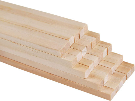 30 PCS 1/4 ×12 inch Wooden Square Dowel Rod, Small Hardwood Unfinished Wood Squrae Sticks for Crafts DIY Projects (30 Count)