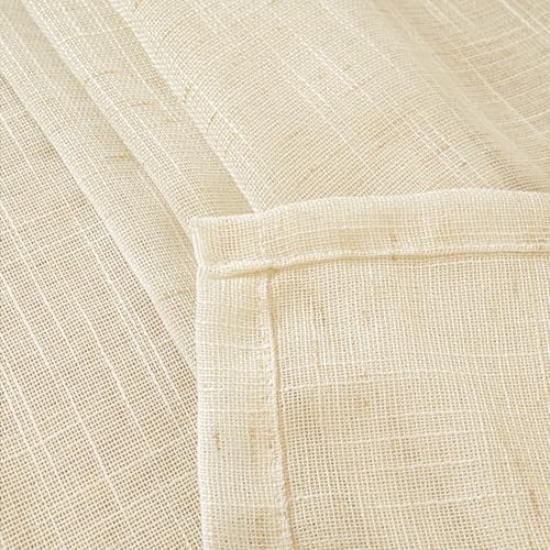 YoungsTex Beige Linen Curtains Kitchen Window Over Sink 34X40 Inch Long - Image 6