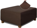 NeColorLife Square Ottoman Cover Jacquard Fabric Slipcover Thick Stretchable by NeColorLife