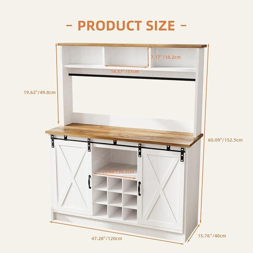 4ever2buy Farmhouse Coffee Bar Cabinet - Image 2