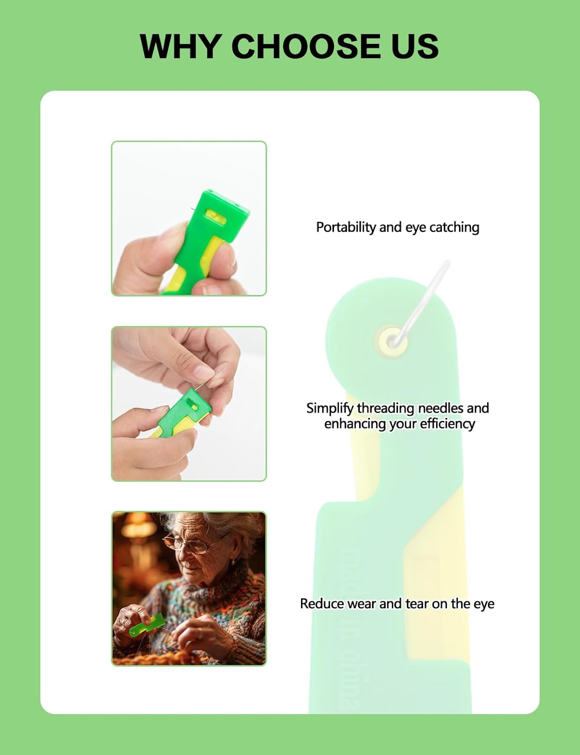 Automatic Needle Threader,2025 Needle Threaders for Hand Sewing,Plastic Sewing Machine Needle Threade for Embroidery Cross Stitch Craft,Automatic Needle Threaders for Hand Sewing(Random Color) (8)