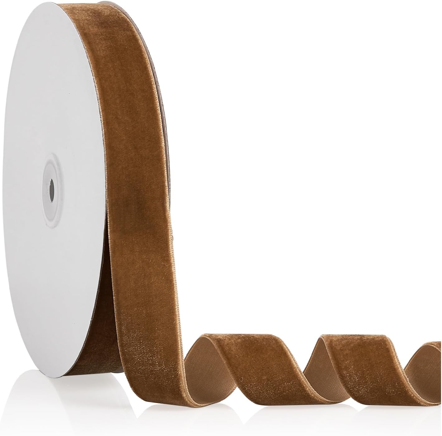 1" X 20 Yards Khaki Velvet Ribbon for Christmas Tree Wreath Decoration Handmade Crafts Ornaments Gift Wrapping & Bow Making