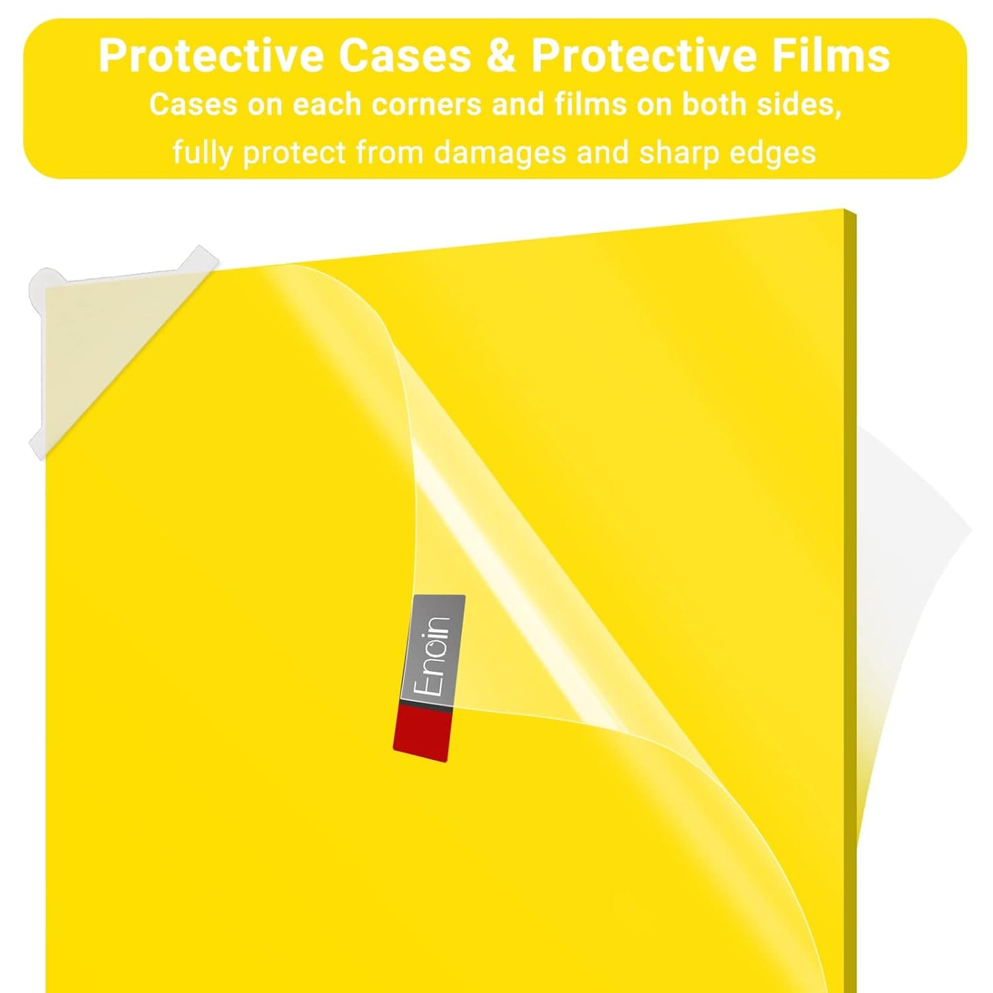 Enoin 1 pack 12x16 Inches Yellow Non Transparent Acrylic/Plexiglass Sheet 0.118'' 1/8 Thick, Plastic Sheet Colored Board Panel for Glass, DIY, Painting, Art Craft