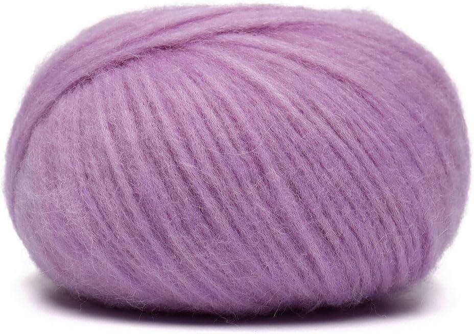 Pullu - Baby Alpaca Merino Wool Yarn Set of 3 Skeins (150 Grams) Worsted Weight - Sourced Directly from Peru - Heavenly Soft and Perfect for Knitting and Crocheting (Lavender Fields)