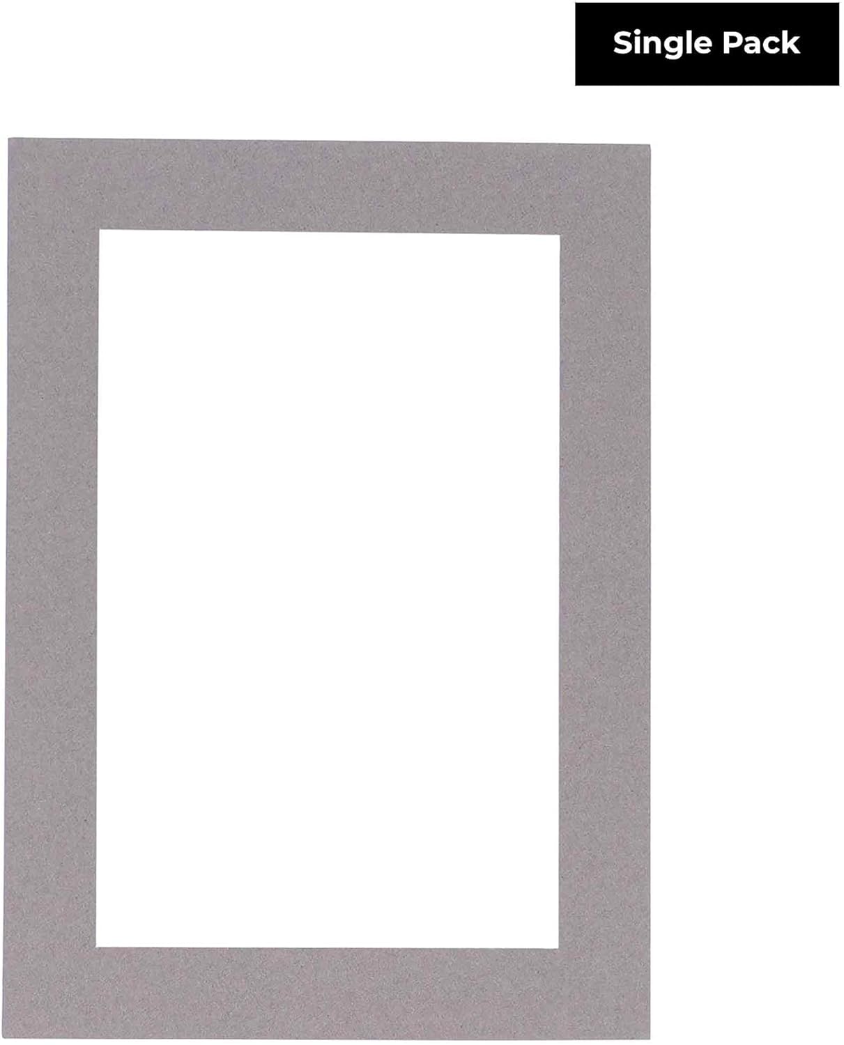 Poster Palooza 8x10 Mat Bevel Cut for 5.5x8.5 Photos - Acid Free Charcoal Grey Precut Matboard - For Pictures, Photos, Framing - 4-ply Thickness