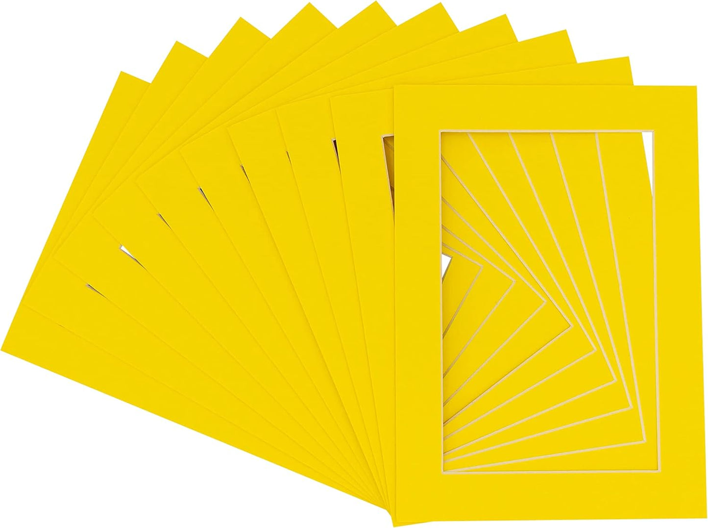 11x14 Mat for 8.5x11 Photo - Precut Yellow Picture Matboard for Frames Measuring 11 x 14 Inches - Bevel Cut Matte to Display Art Measuring 8.5 x 11 Inches - Acid Free Pack of 100 MATS