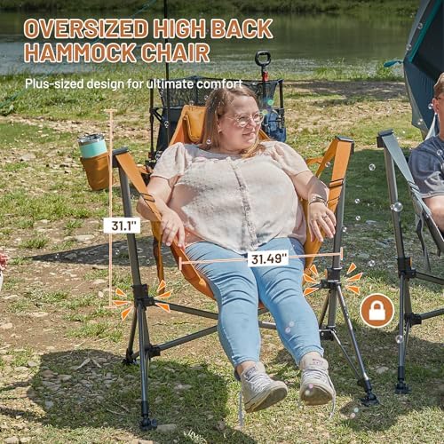 TIMBER RIDGE Hammock Camping Chair, Oversized Swinging Chair, 400lbs Load - Image 5