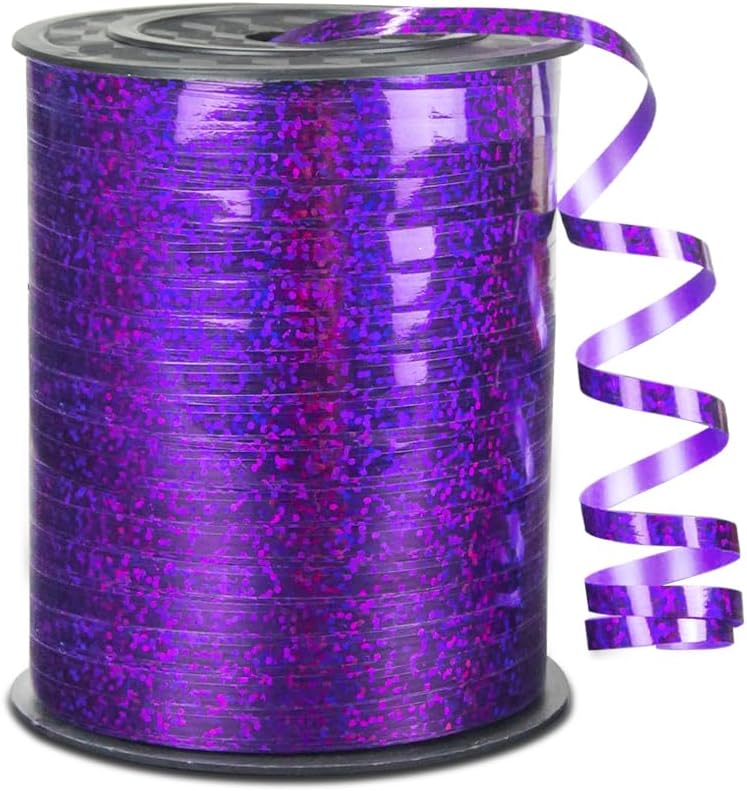 KMER LIFE Premium Purple Shiny Curling Shiny Ribbon, 1/5" Wide x 500 Yards Christmas Curling Ribbons for Gift Wrapping, Party Decoration, Balloon String, Ribbons for Florist Flower (1 Roll)