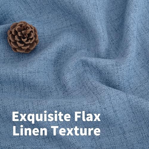 YoungsTex Blue Linen Kitchen Window Over Sink Curtains 36 Inch Length - Image 4