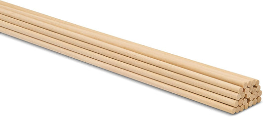 Dowel Rods Wood Sticks Wooden Dowel Rods 3/16 x 36 Inch Unfinished Hardwood Sticks for Crafts and DIY'ers 25 Pieces by Woodpeckers